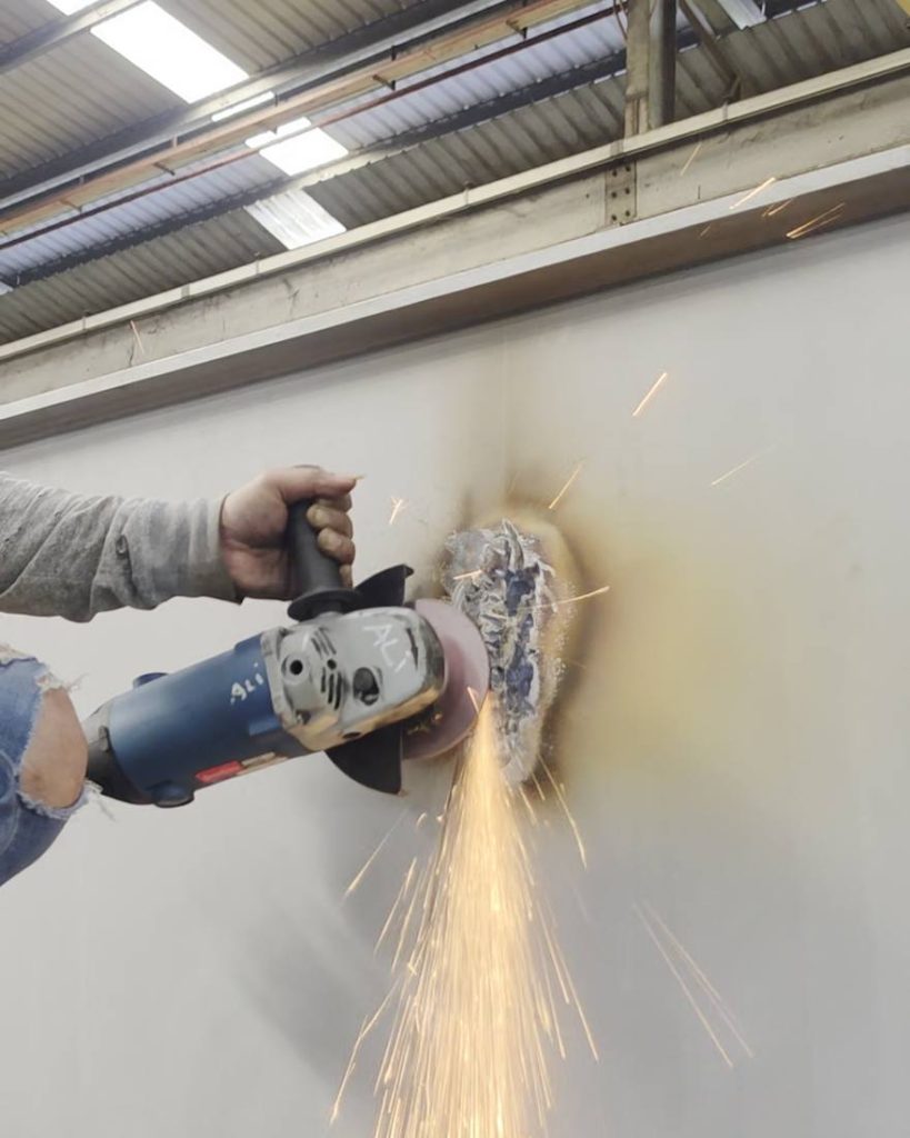 Welding a fabricated crane component at Toptek